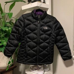 Girls large The North Face 550 black puffer jacket